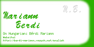 mariann berdi business card
